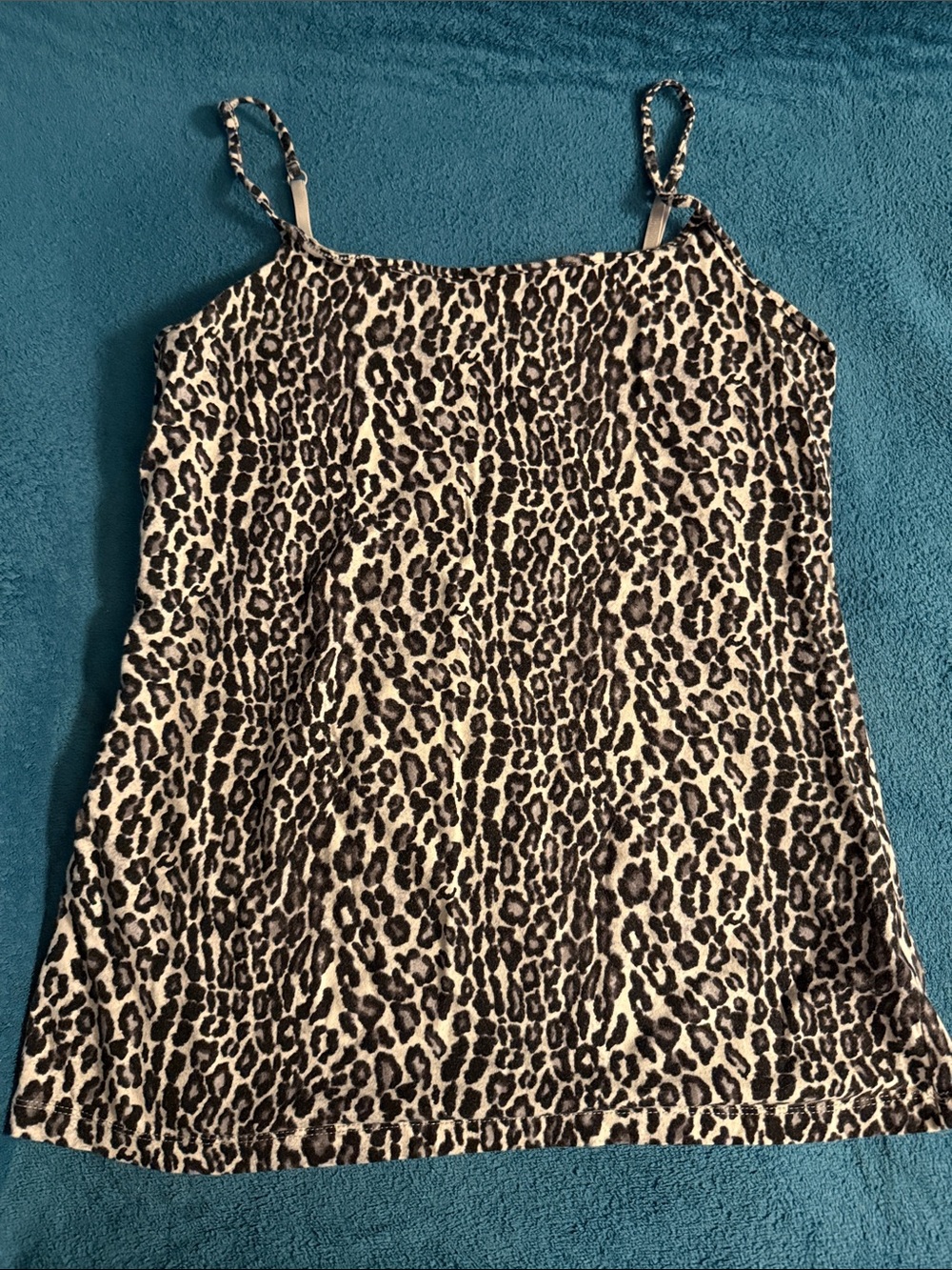 Apt. Essentials Leopard Print Cami - Black, White & Grey with Adjustable Straps